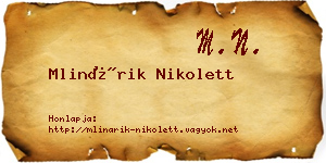 Mlinárik Nikolett névjegykártya